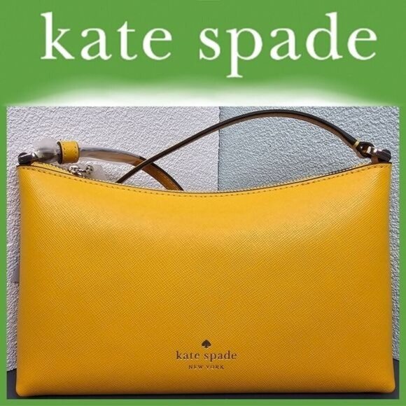 Kate Spade New York "Sadie" Daffodil Yellow Leather Crossbody Bag - Picture 1 of 13